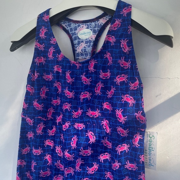 Southwind Apparel Blue and Pink Crab Cover Up Beach Dress Medium - Picture 5 of 16